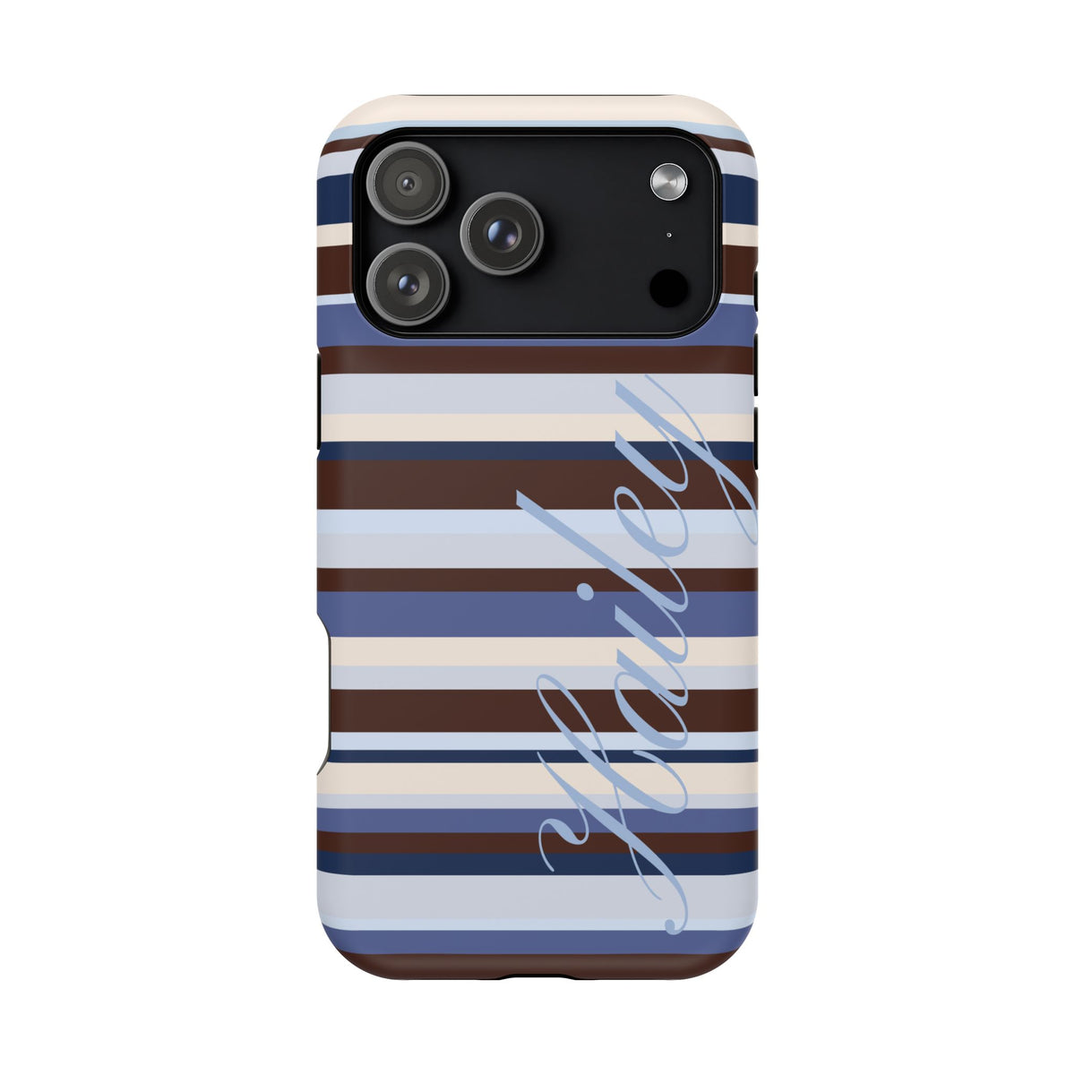Custom Blueberry Mocha Stripes iPhone Case