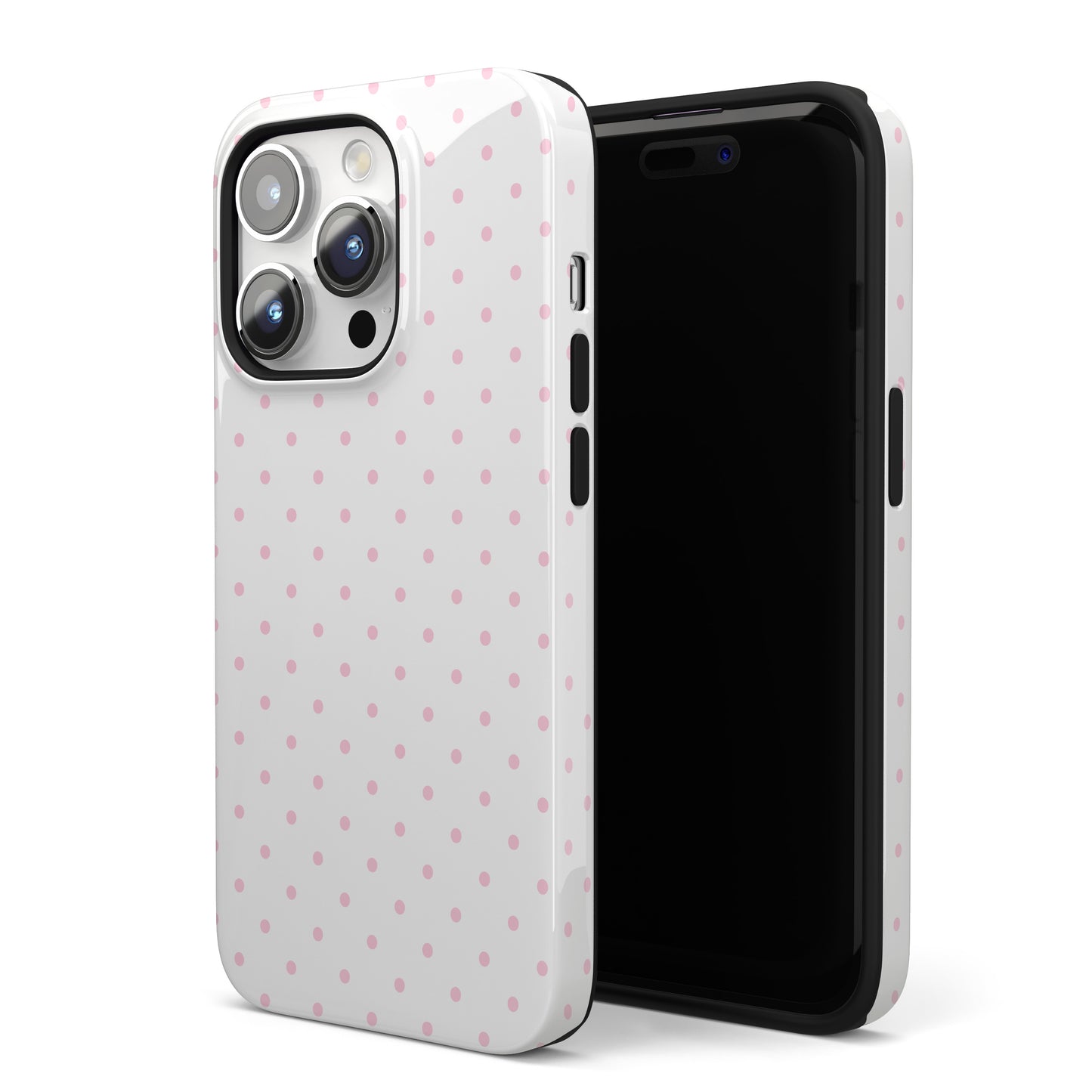 Pink Clouds Mini Polka Dots iPhone Case