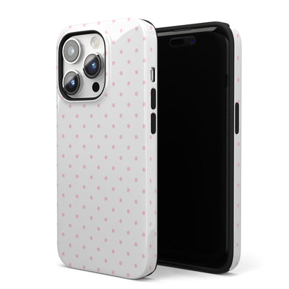 Pink Clouds Mini Polka Dots iPhone Case