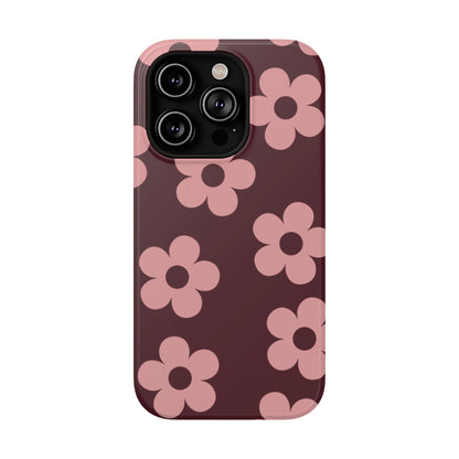 Burgundy & Pink Flowers iPhone Case
