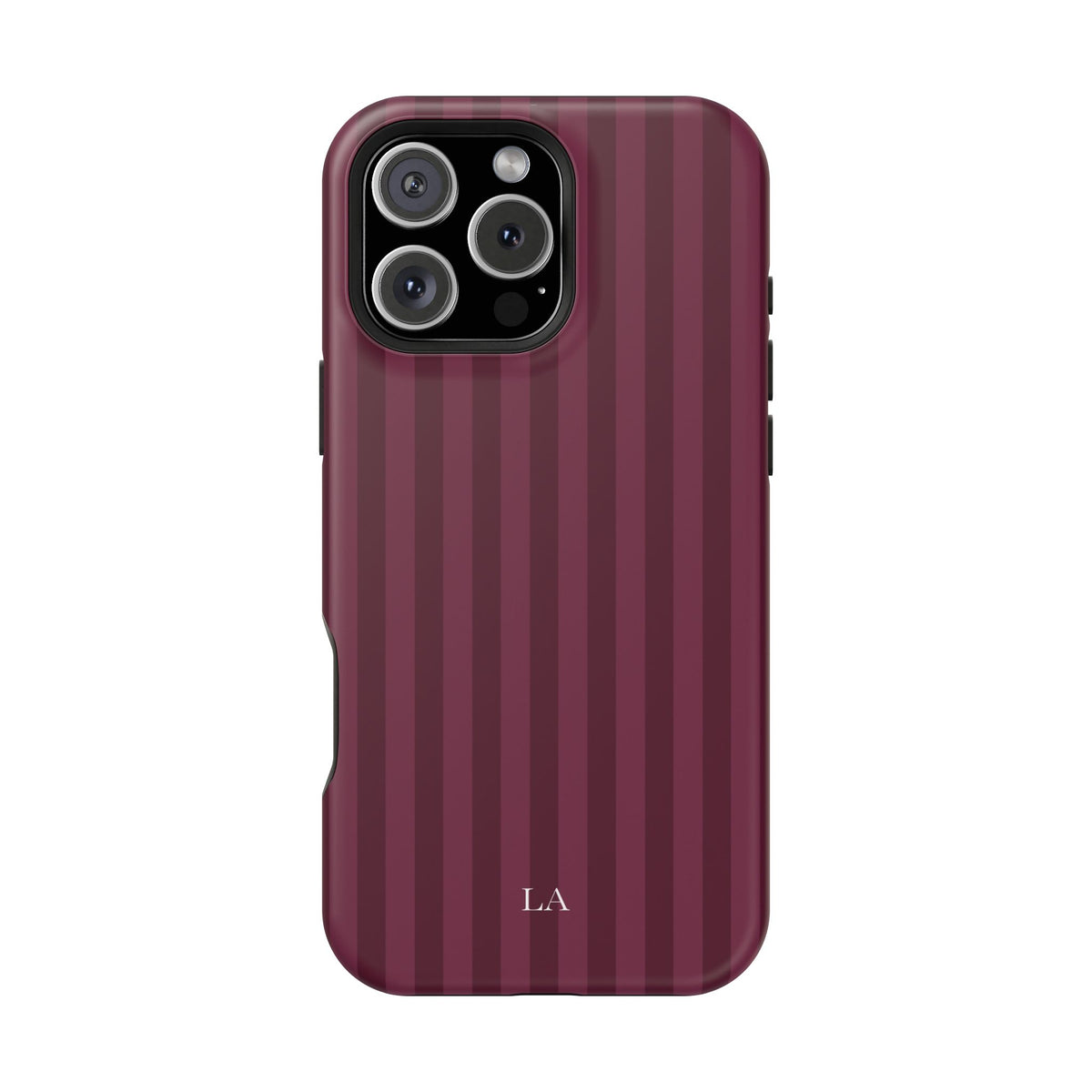 Custom Initials Plum Stripes iPhone Case