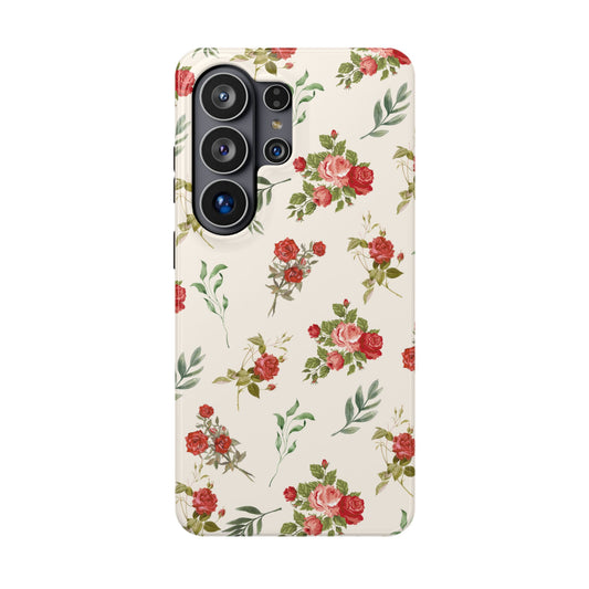 Red Vintage Roses Samsung Case