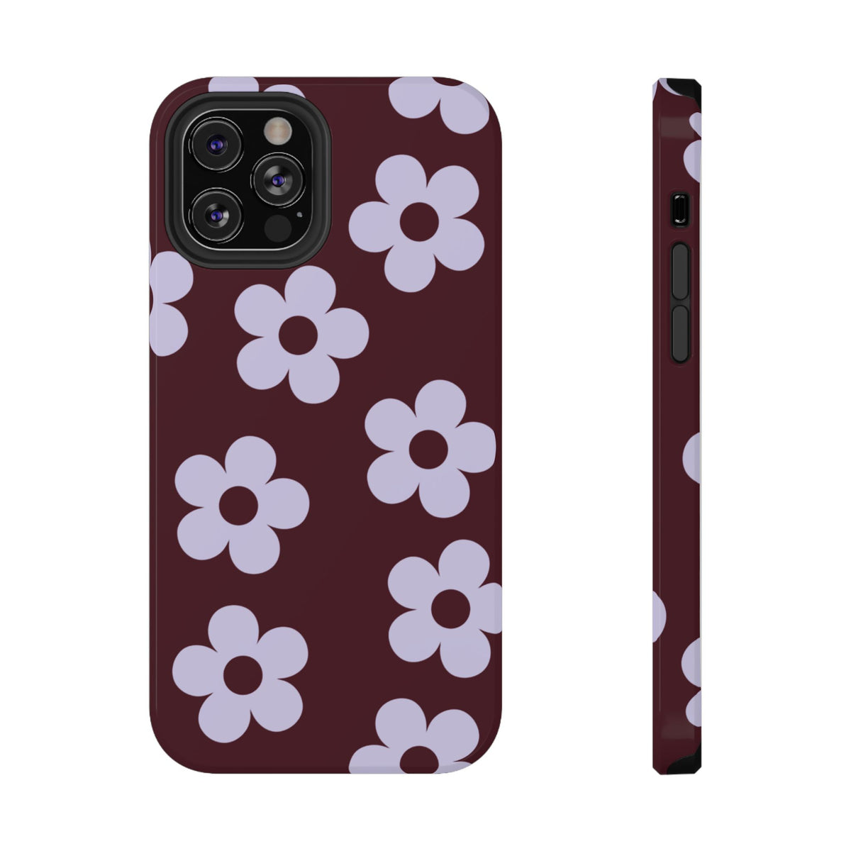 Burgundy Flowers iPhone Case