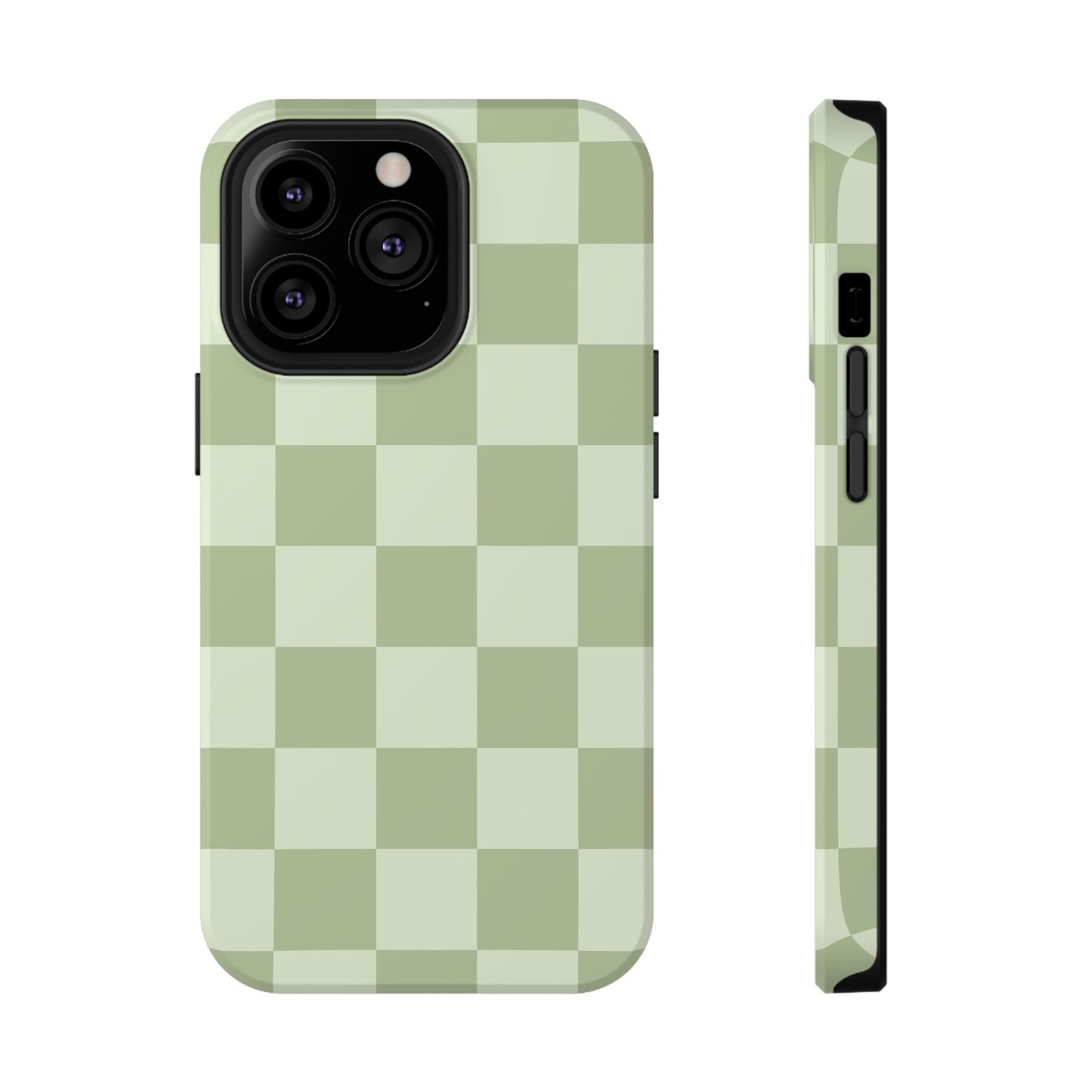 Green & Light Green Checkered iPhone Case