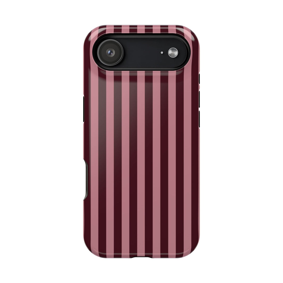 Burgundy & Pink Stripes iPhone Case