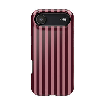 Burgundy & Pink Stripes iPhone Case