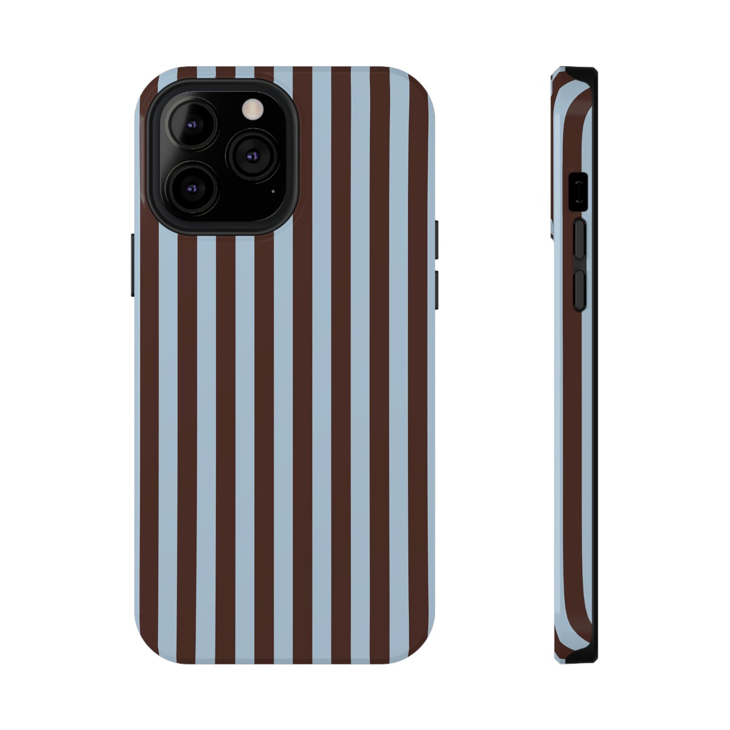 Blue Latte Stripes iPhone Case
