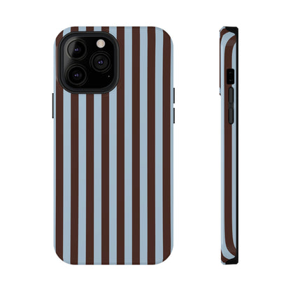 Blue Latte Stripes iPhone Case