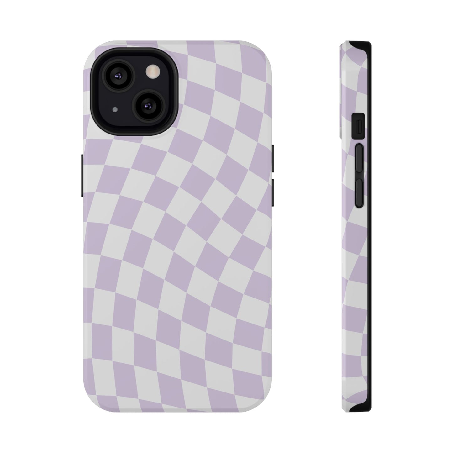 Purple Wavy Checkered iPhone Case
