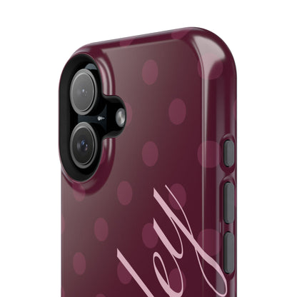 Custom Plum Polka Dots iPhone Case