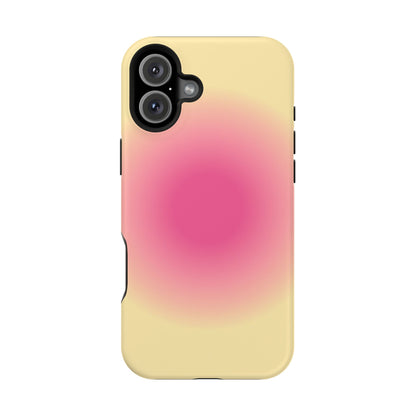 Hot Pink & Yellow Aura iPhone Case