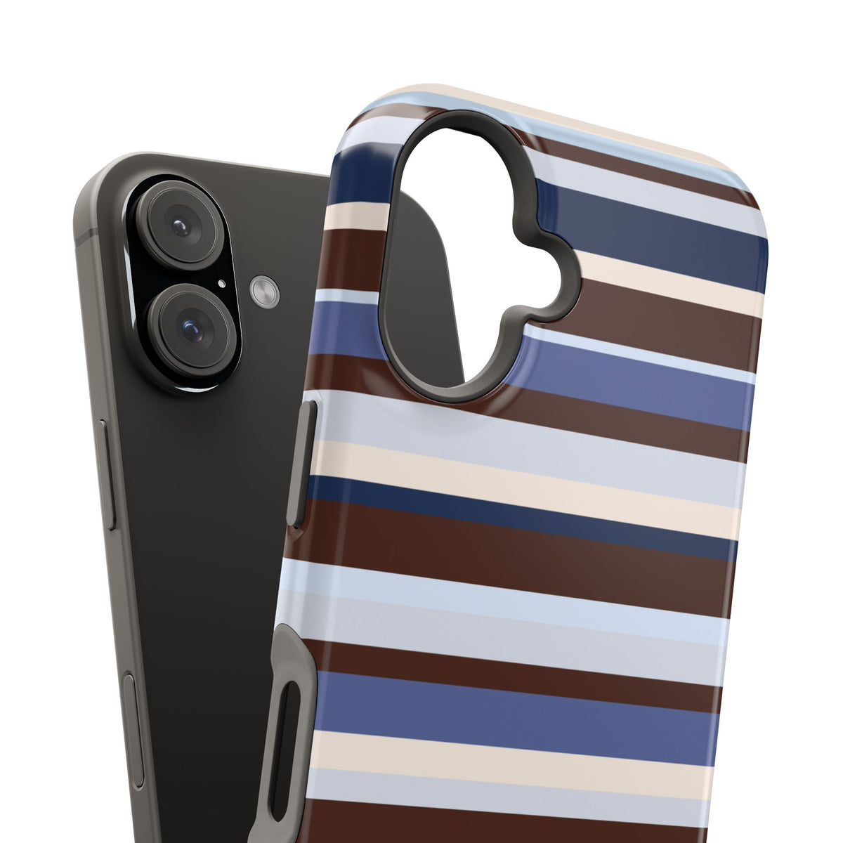 Blueberry Mocha Stripes iPhone Case