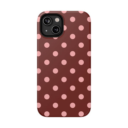 Maroon Polka Dots iPhone Case