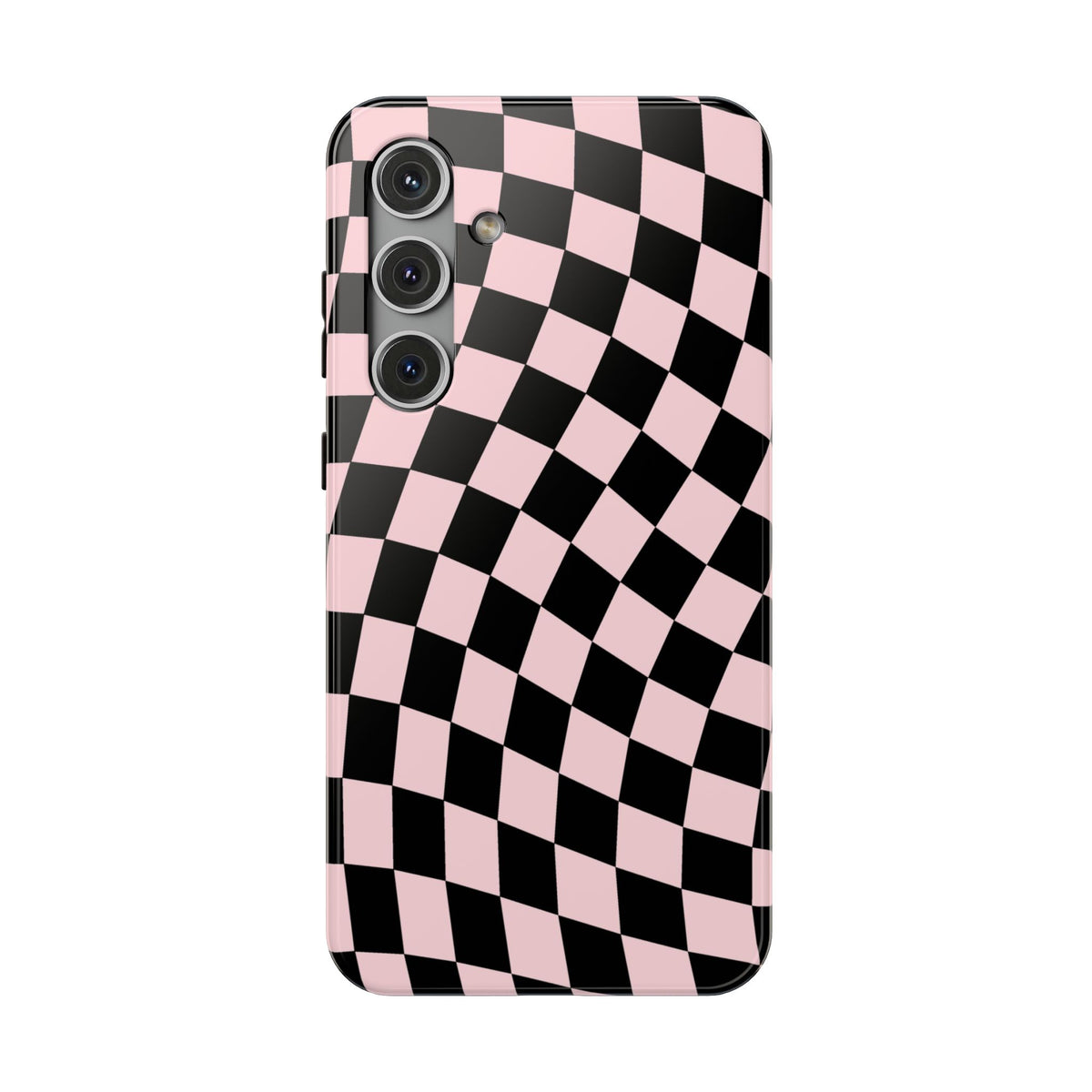 Pink & Black Wavy Checkered Samsung Case