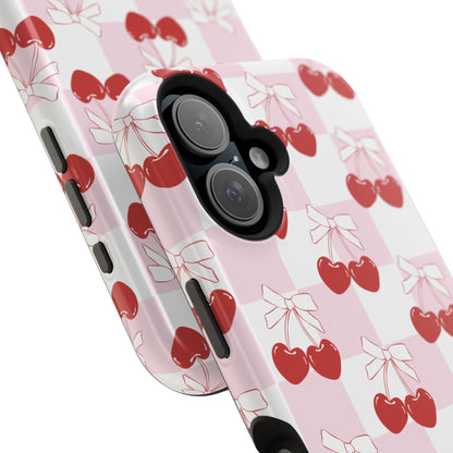 Cherry Bows Coquette iPhone Case