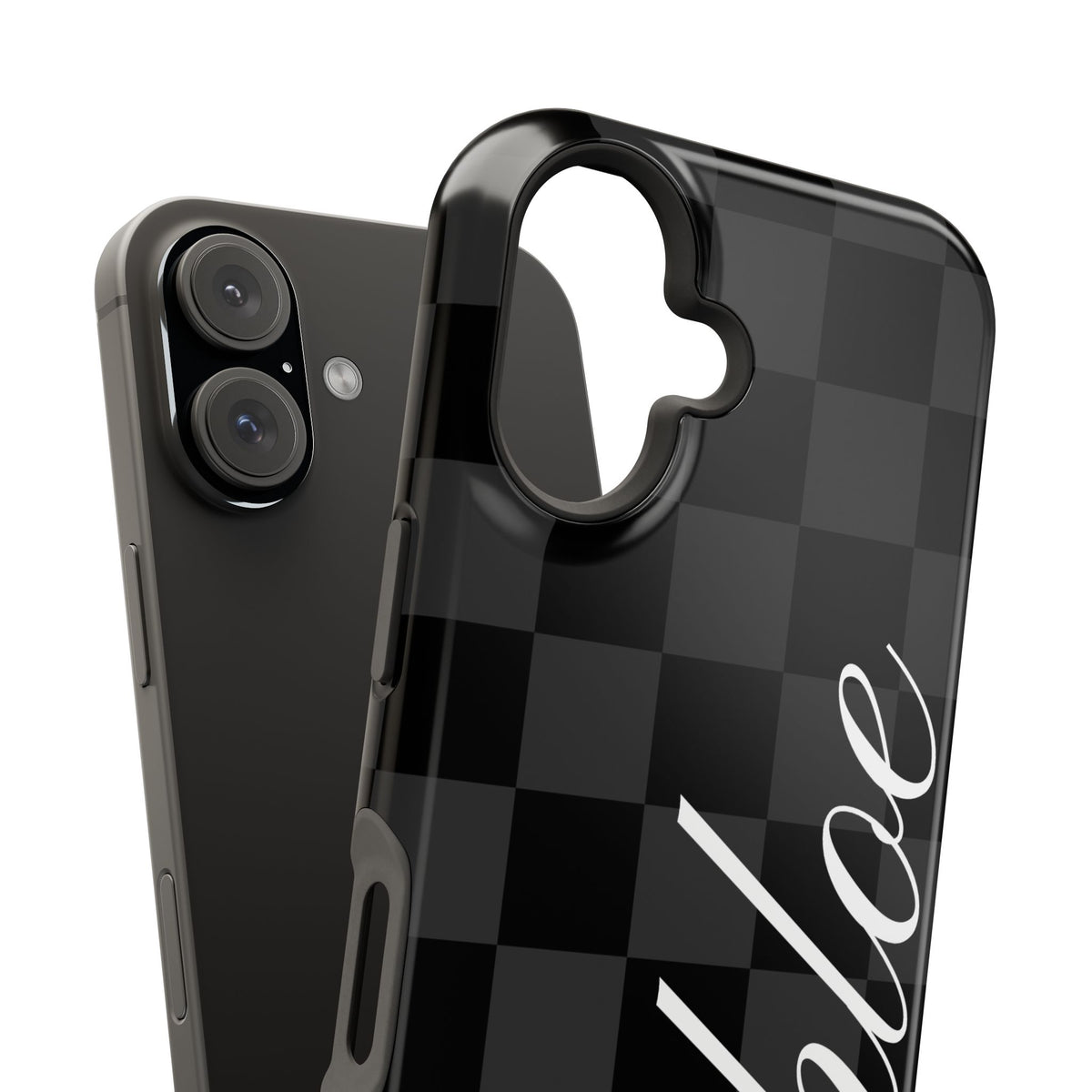 Custom Black Checkered iPhone Case