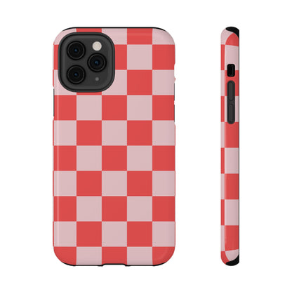 Red & Pink Checkered iPhone Case