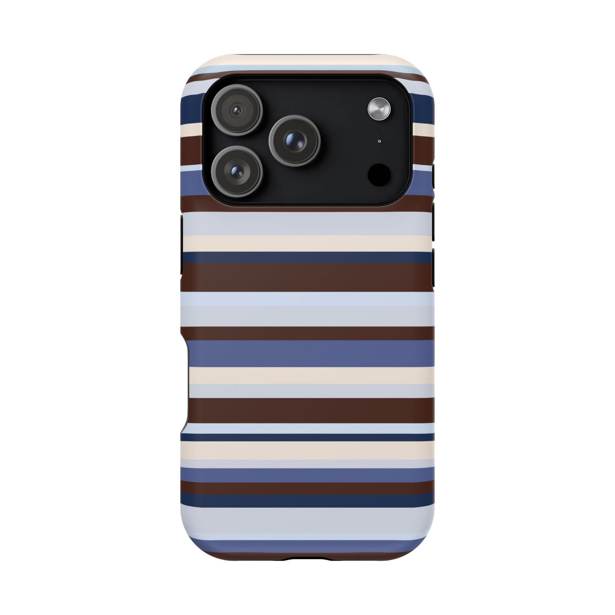 Blueberry Mocha Stripes iPhone Case