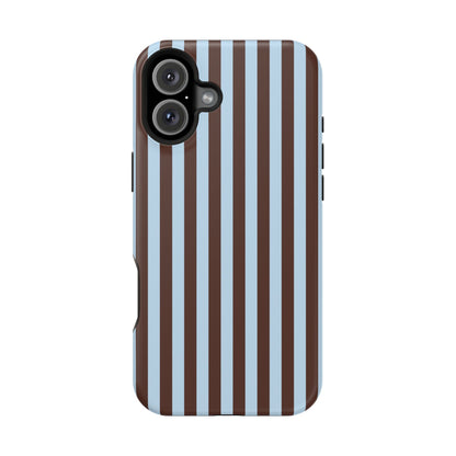 Blue Latte Stripes iPhone Case