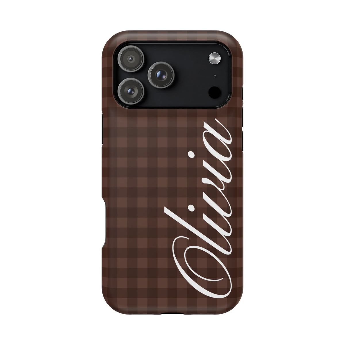 Custom Brown Gingham iPhone Case