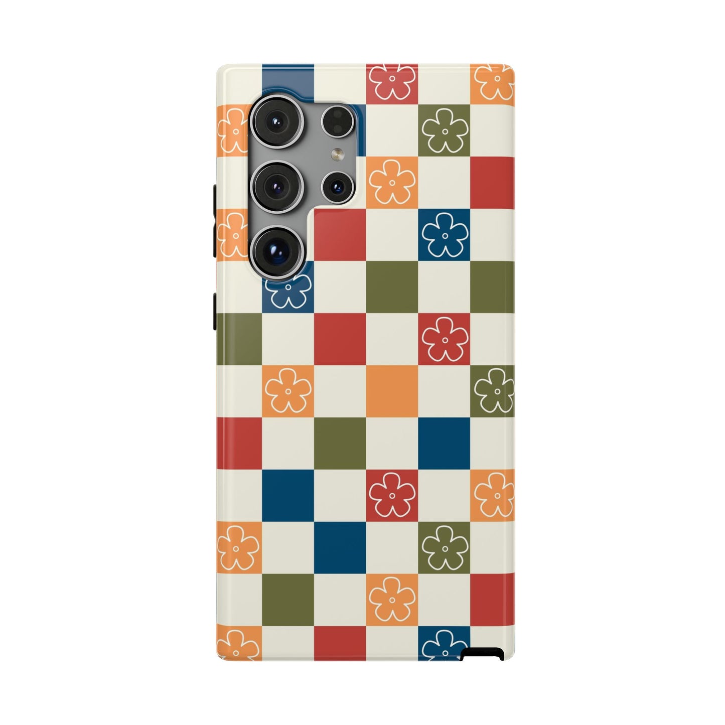 Vintage Flowers Checkered Samsung Case