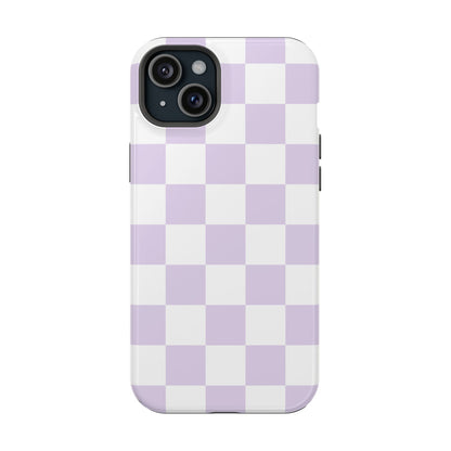 Pastel Purple Checkered iPhone Case