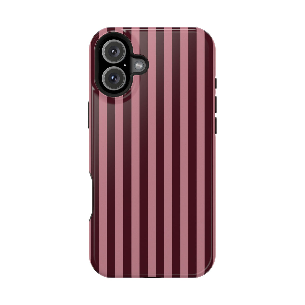 Burgundy & Pink Stripes iPhone Case