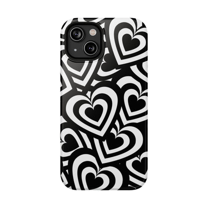 Black & White Hearts iPhone Case