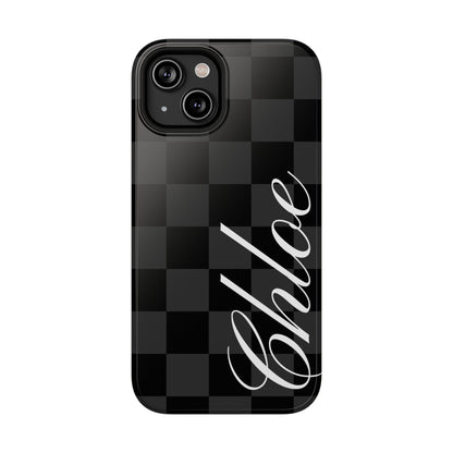 Custom Black Checkered iPhone Case