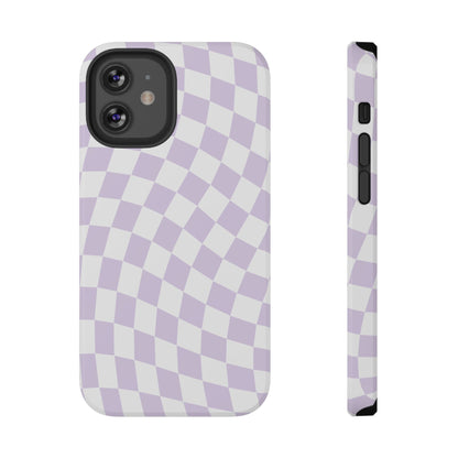 Purple Wavy Checkered iPhone Case