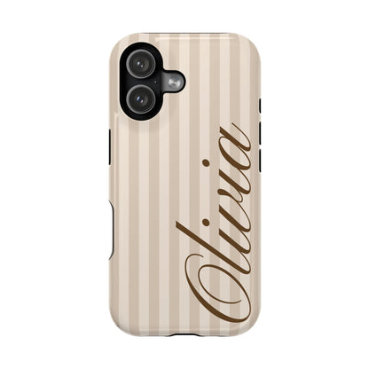 Custom Beige Stripes iPhone Case