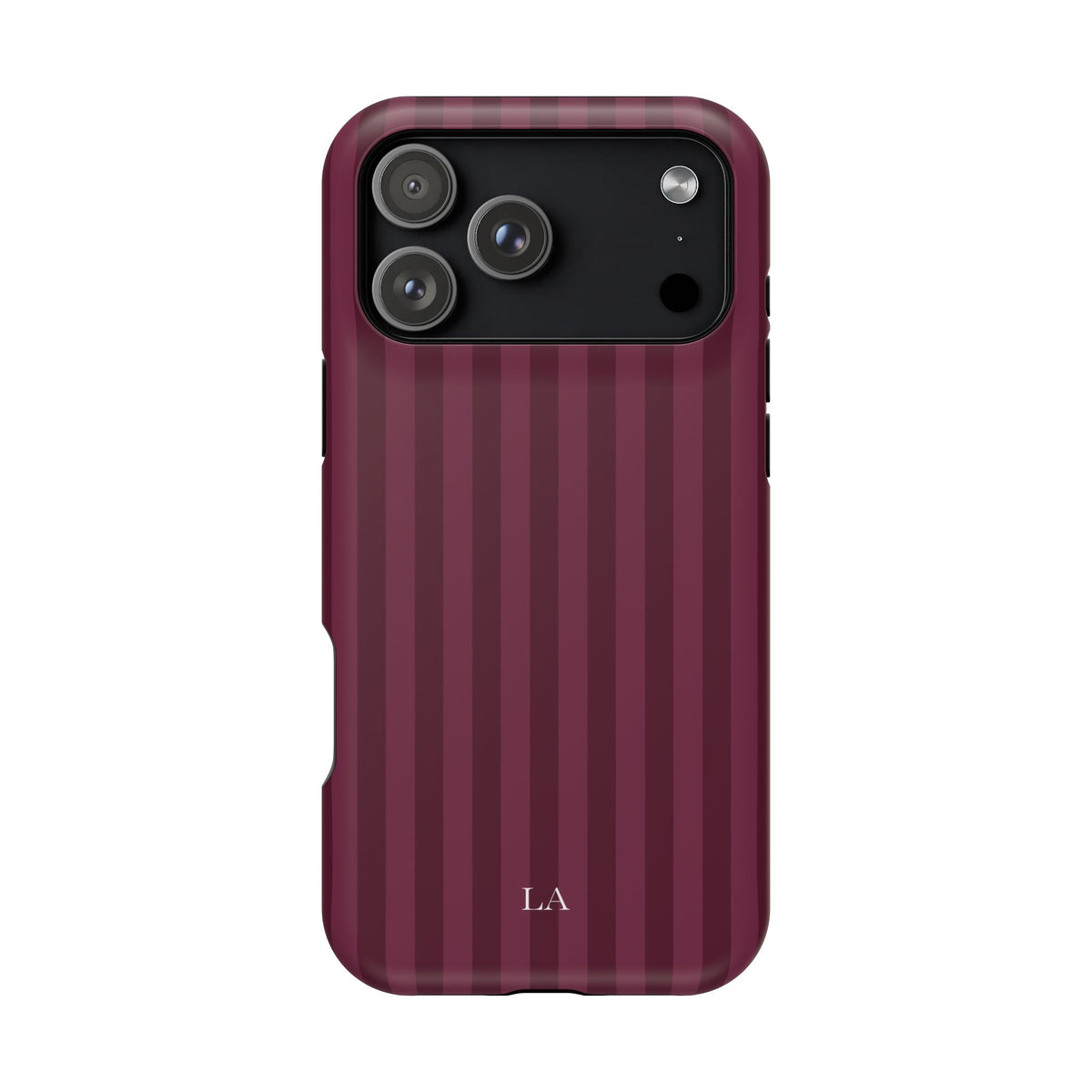 Custom Initials Plum Stripes iPhone Case