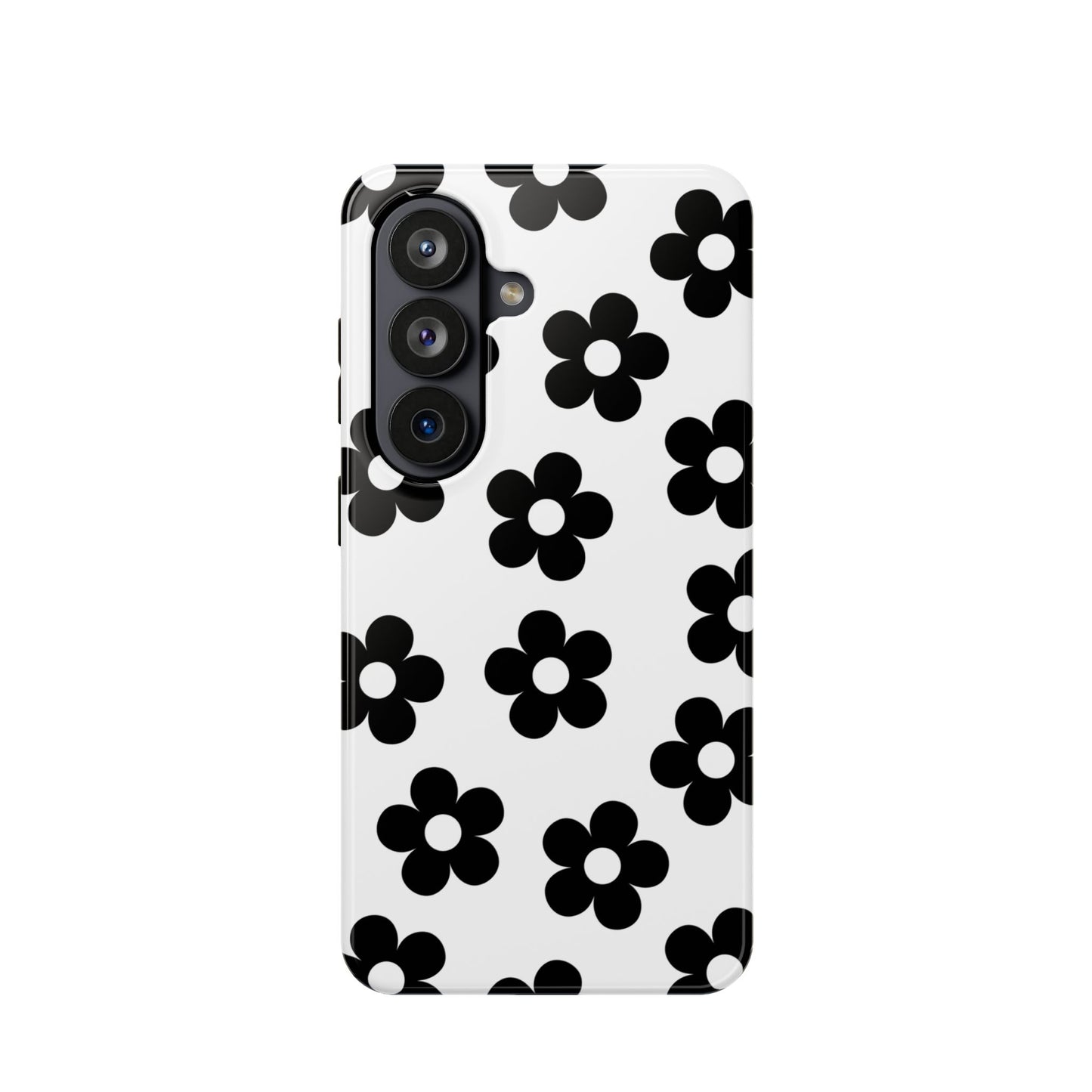 White Retro Flowers Samsung Case