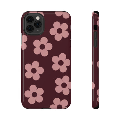 Burgundy & Pink Flowers iPhone Case