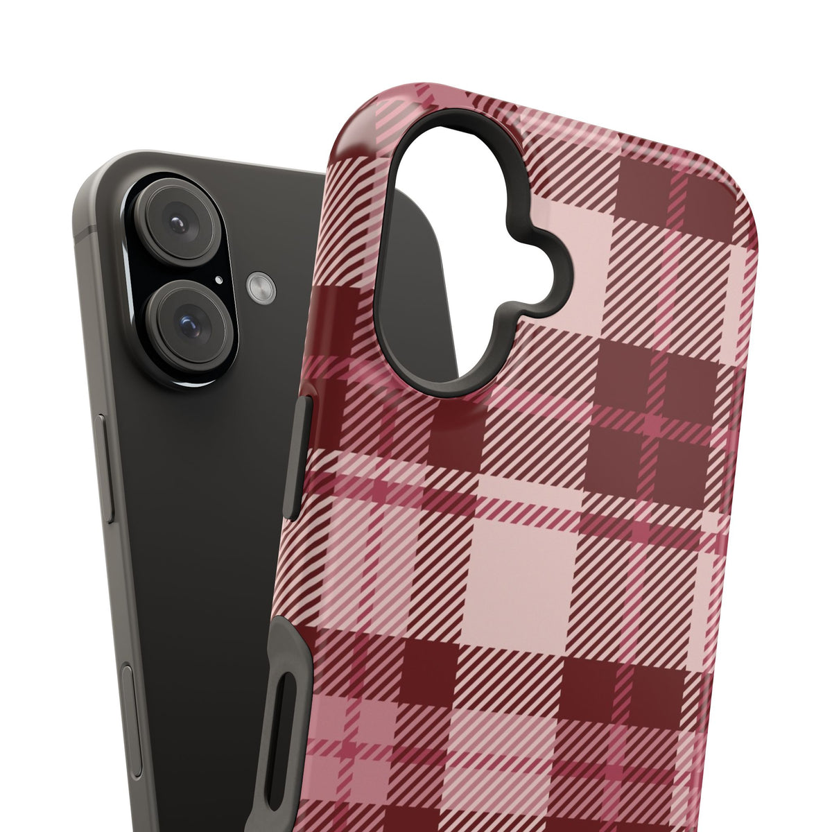 Burgundy Plaid iPhone Case