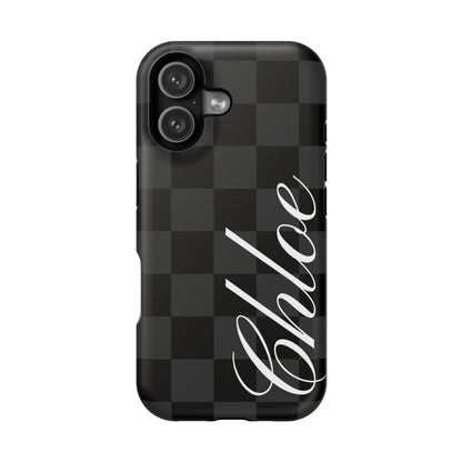 Custom Black Checkered iPhone Case