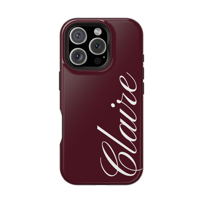 Personalized Burgundy iPhone Case