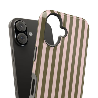 Pink Pistachio Stripes iPhone Case