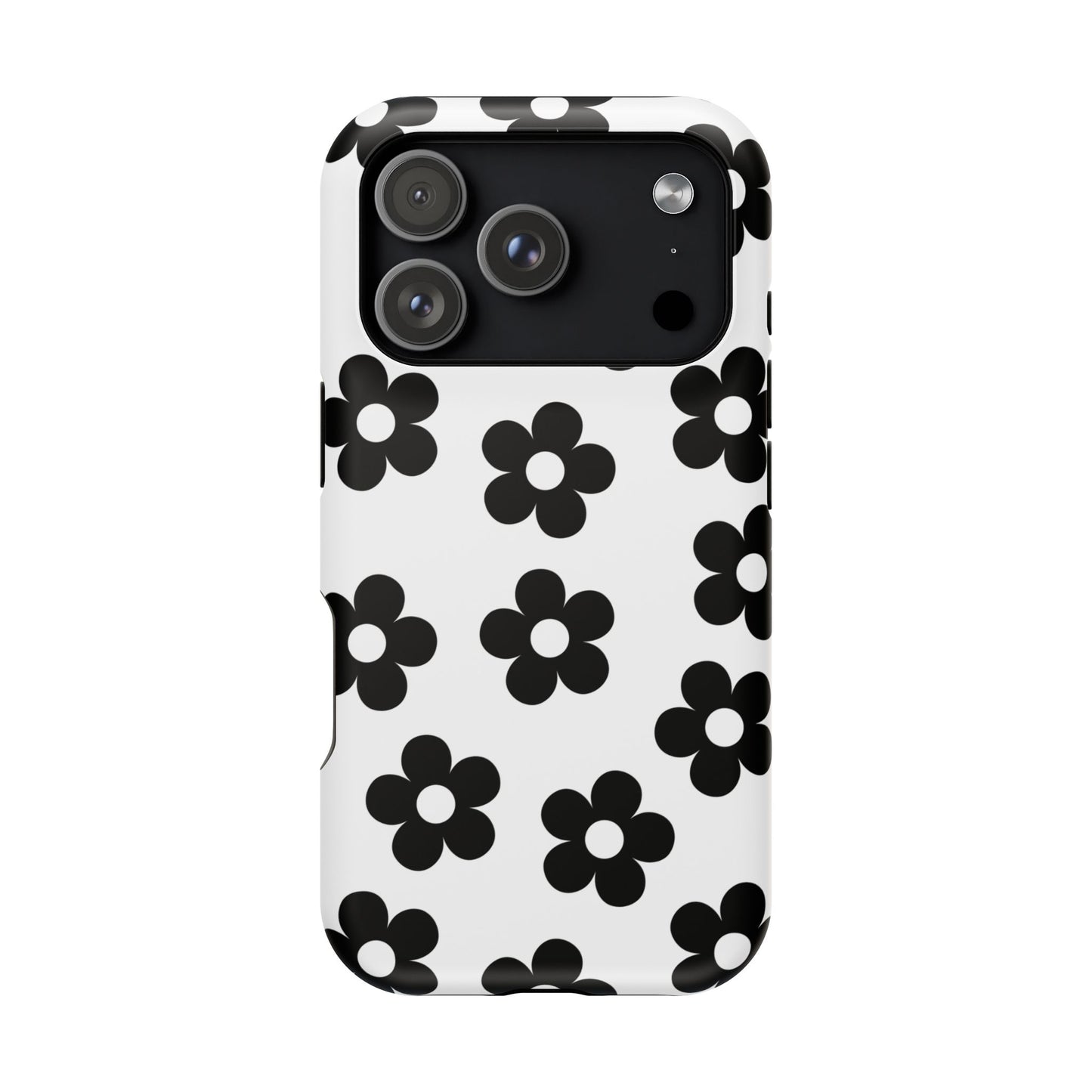White Retro Flowers iPhone Case