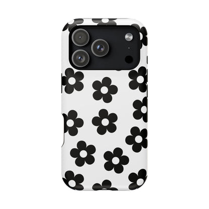 White Retro Flowers iPhone Case