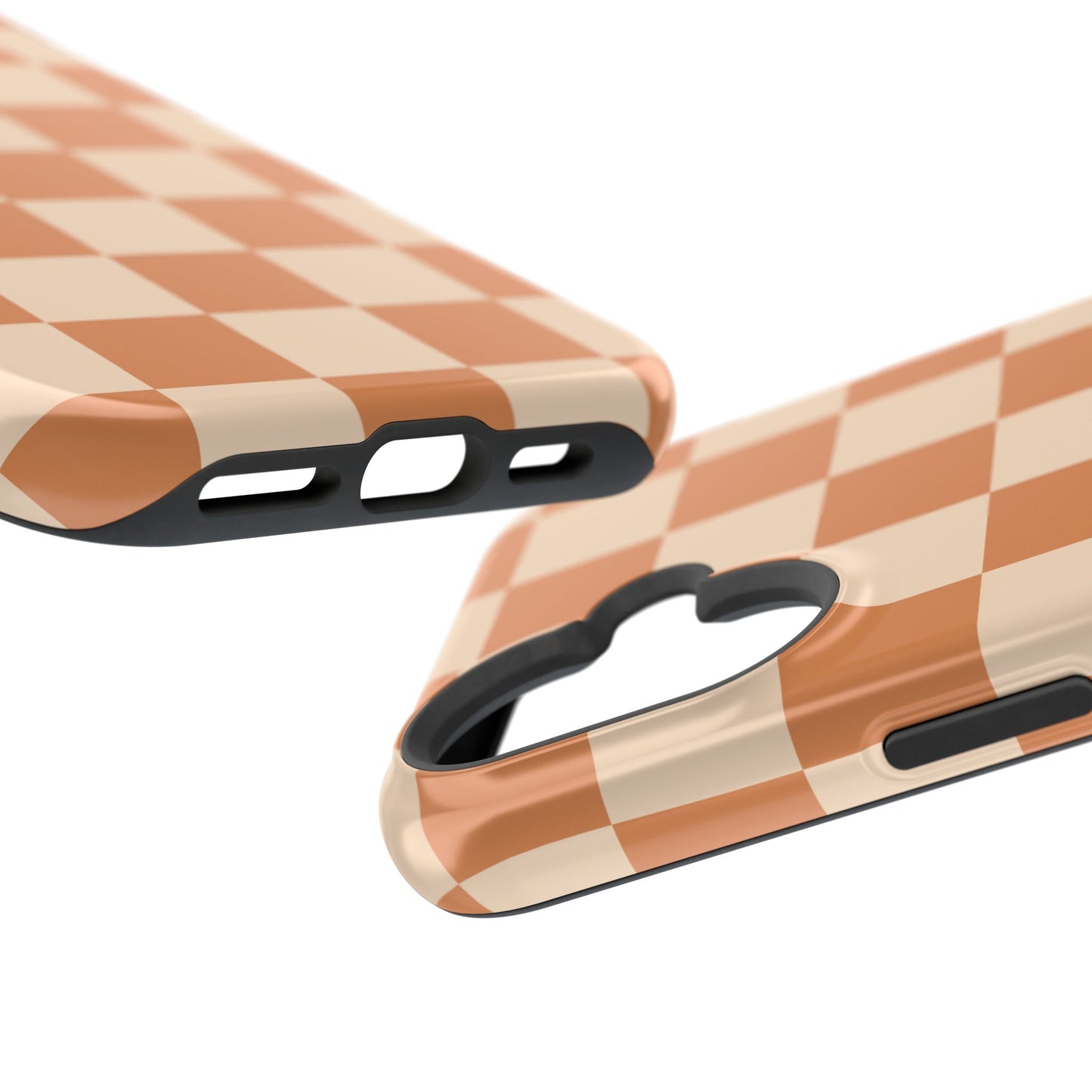 Dark Orange Checkered iPhone Case