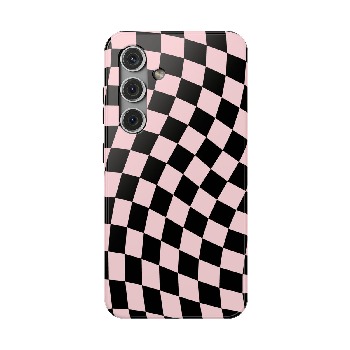 Pink & Black Wavy Checkered Samsung Case