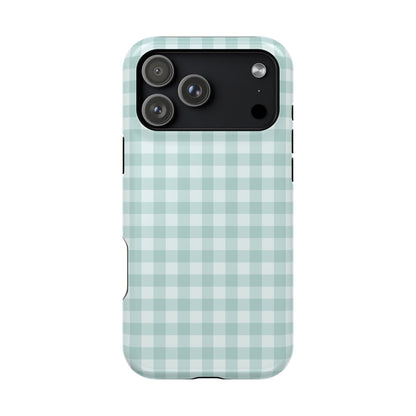 Teal Mini Gingham iPhone Case