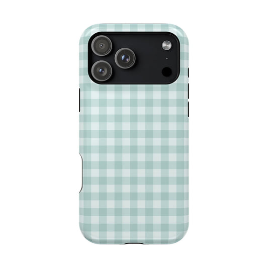 Teal Mini Gingham iPhone Case