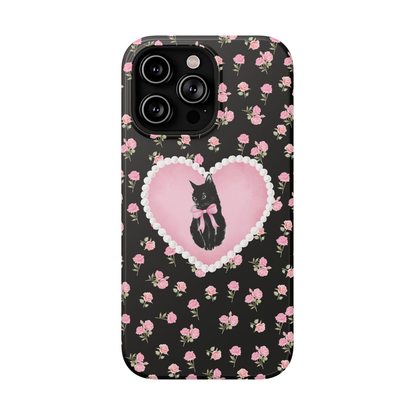 Black Féline Roses iPhone Case