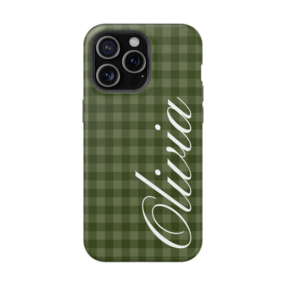 Custom Green Gingham iPhone Case