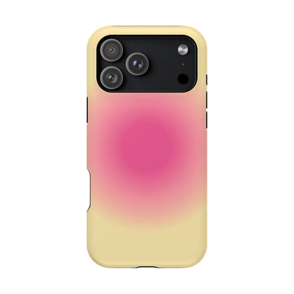 Hot Pink & Yellow Aura iPhone Case