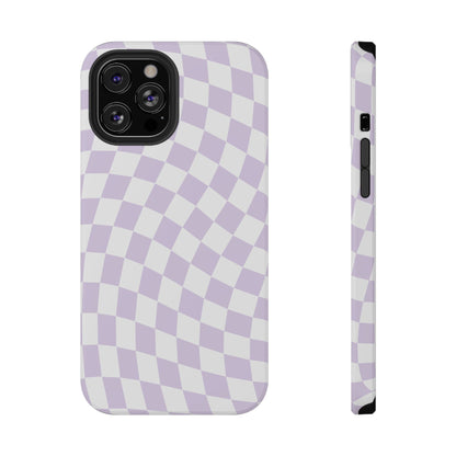 Purple Wavy Checkered iPhone Case