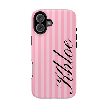 Personalized Bubblegum Stripes iPhone Case