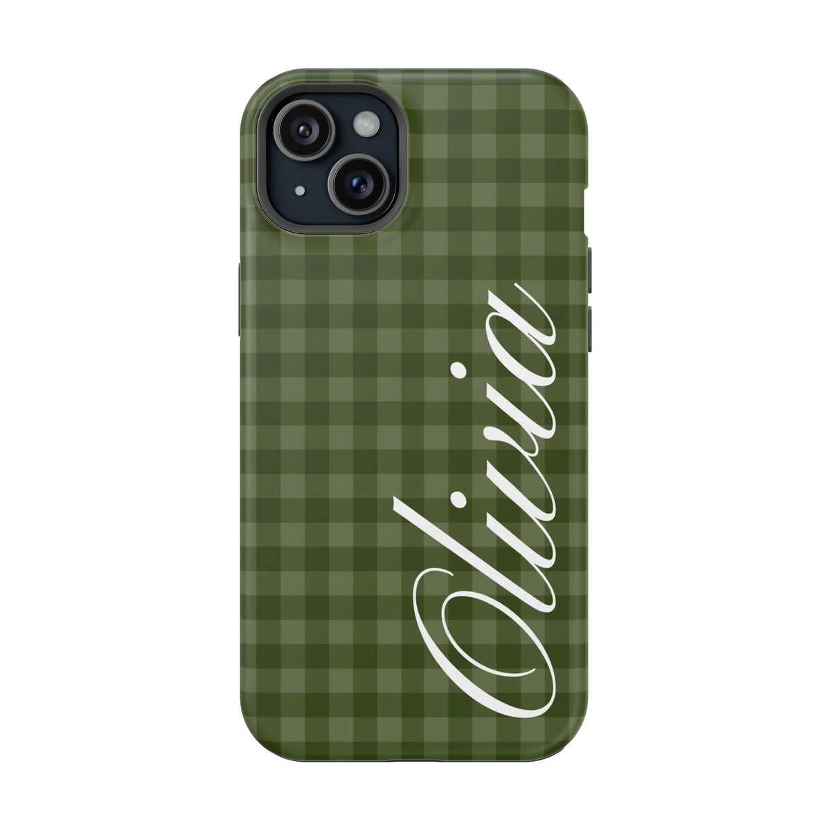 Custom Green Gingham iPhone Case